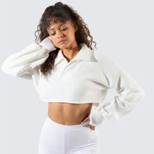 Finesse: Bella Paradise Cropped Collared Pullover 2X
